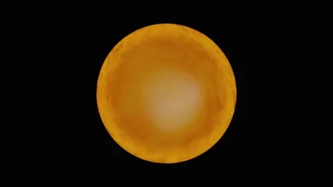 Orange glowing cells pulsing on black background. 4K Video stock 343246401