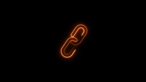 Orange glowing chain links connecting in motion against black background wi.. Video stock 342248973