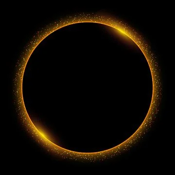 Orange Glowing Circular Shape Orange colour particles vector on black background Stock Illustration