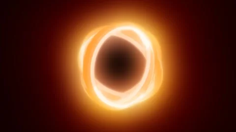 Orange glowing distorted ring with fiery motion, evoking powerful heat, for.. Stock Footage 312234502