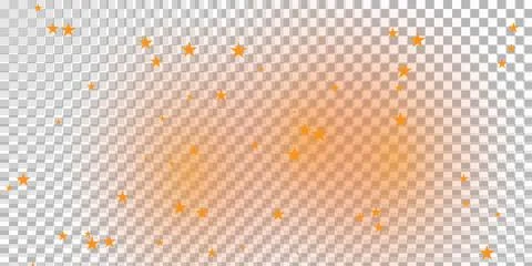 Orange Glowing Effect on Transparent Background with Sparkling Particles 스톡 일러스트