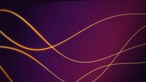 Orange glowing fluid ribbon lines looping motion background Stock Footage 343799457