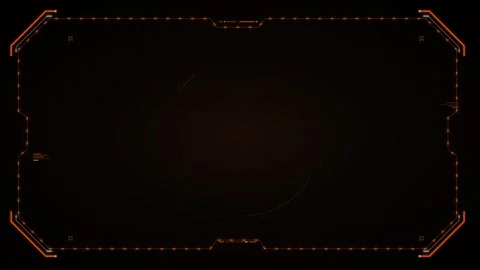 Orange glowing HUD interface with circular and dark textured background hea.. 動画素材 336365176