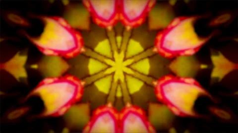 Orange Glowing Kaleidoscope Background Stock Footage 37715022