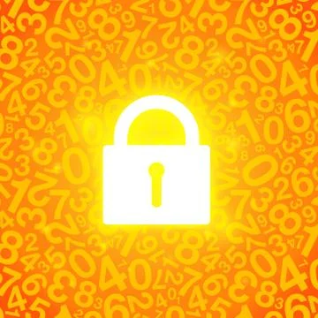 Orange glowing lock Stock Illustration