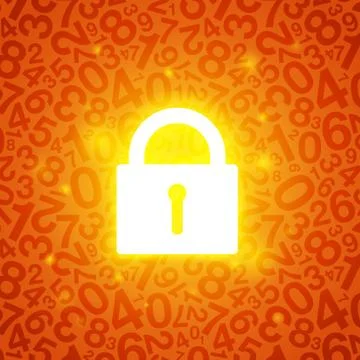 Orange glowing lock Stock Illustration