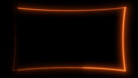 Orange glowing neon rectangle frame motion Видео 330445344
