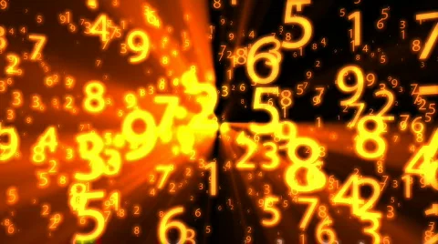 Orange Glowing Numbers - Motion Background 55 (HD) Stock Footage 744888