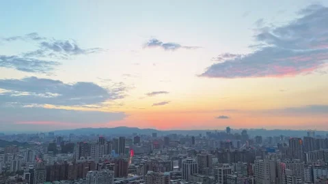 Orange-Gold Sunset Before Nightfall Video stock 337313375
