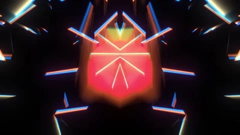 Orange Gold Symmetrical Light Structure Stock Footage 326751194