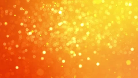 Orange golden bokeh light background glowing particles, warm gradient, festive a Stock Footage 340410239