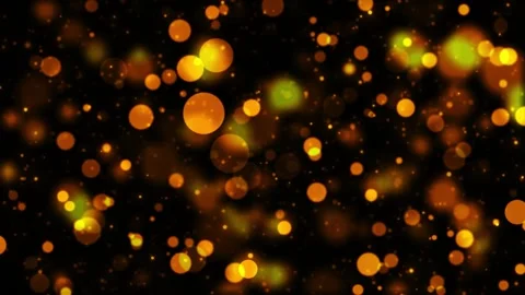 Orange golden bokeh lights background soft glowing circles, warm particles, and Stock Footage 340556357