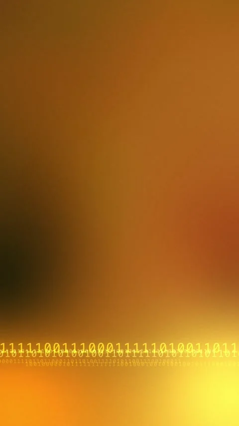 Orange golden gradient with glowing binary code, Seamless Loop Stock Footage 341857833
