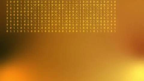 Orange golden gradient with glowing binary code, Looping Background Stock Footage 341857945