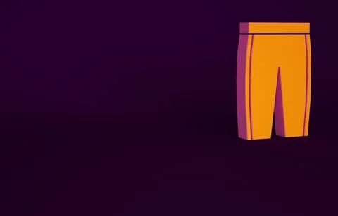 Orange Golf pants icon isolated on purple background. Sport equipment. Sports Stock Illustration