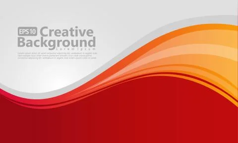 Orange gradation wavy background Stock Illustration