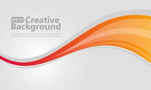 Orange gradation wavy background Stock Illustration