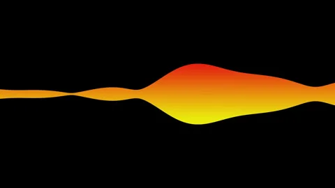 Orange Gradient Audio Wave Vibrating On Black Background 4K Animation Stock Footage 327041448