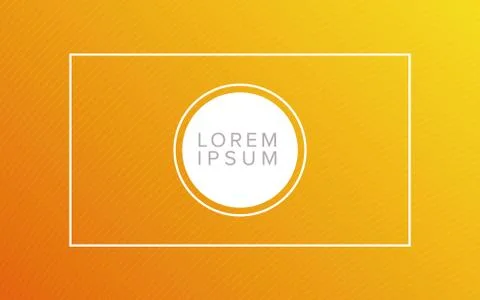 Orange gradient background with frame and circle vector design Stock Illustration