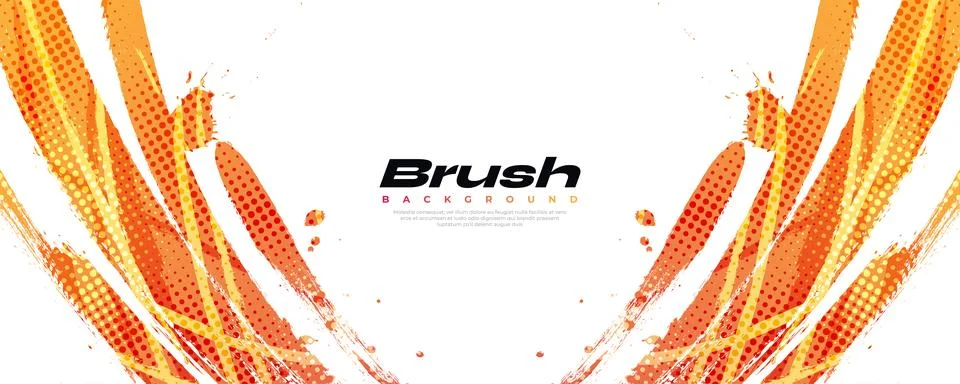 Orange Gradient Brush Texture Isolated on White Background Stock Illustration