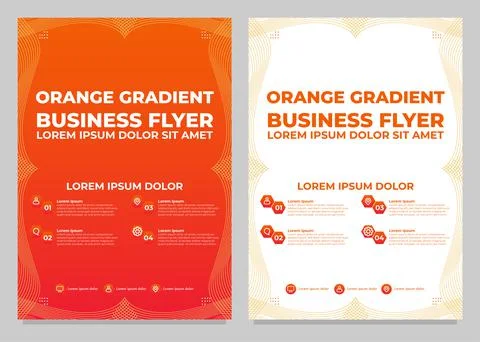 Orange gradient business flyer template collection Stock Illustration