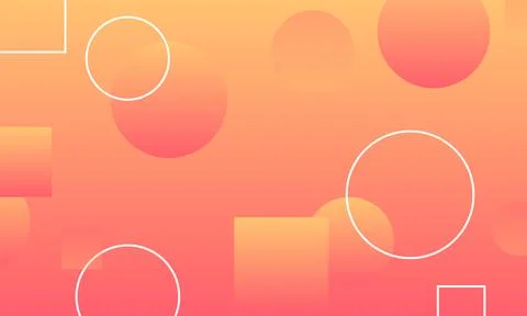 Orange gradient with circles and rectangles shape background. Stock Illustration