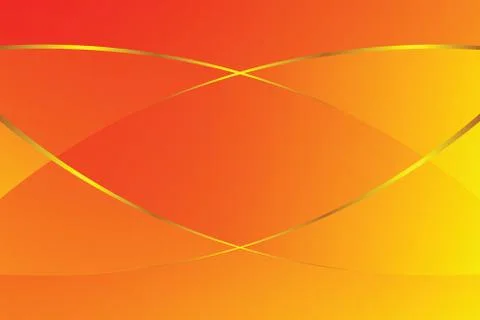 Orange gradient color soft light and golden line graphic for cosmetics banner Stock Illustration