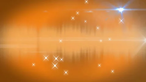 Orange gradient filling frame, star flares appearing drifting outward showing Stock Footage 314408702