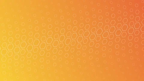 Orange gradient with hexagonal grid, seamless looping. Stock Footage 286419382