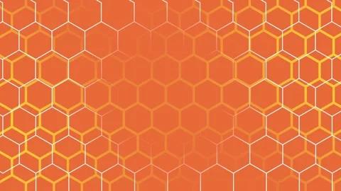 Orange gradient hexagonal pattern looping animation. Stock-Footage 286411420