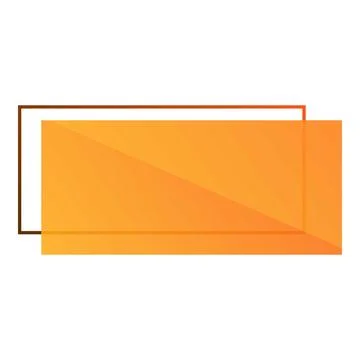 Orange gradient rectangle with brown border overlapping white background Stock Illustration
