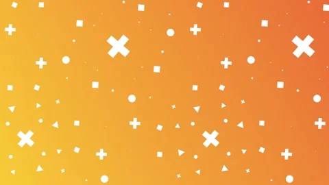 Orange gradient with scattered shapes, seamless looping. Stock Footage 286416833