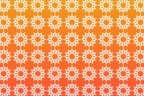 Orange Gradient Seamless Geometric Star Pattern Background Stock Illustration