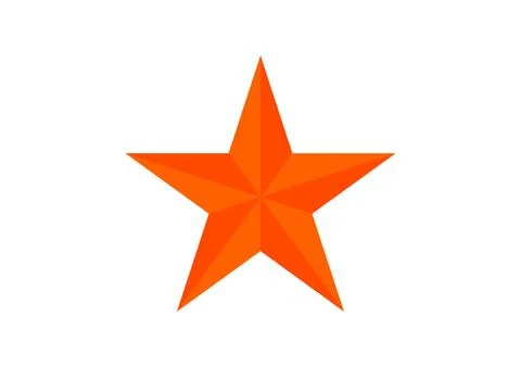 Orange Gradient Star Icon  Symmetrical 3D Polygon Design Stockillustratie