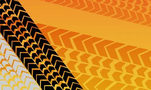 Orange gradient tire tracks background. Stock Illustration
