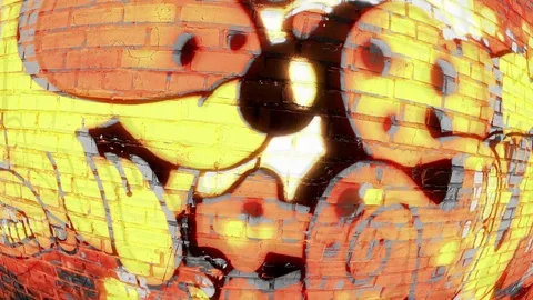 Orange Graffiti with BW BG Stock-Footage 72092745