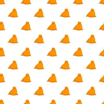 Orange grain sacks seamless pattern on white background Stock Illustration