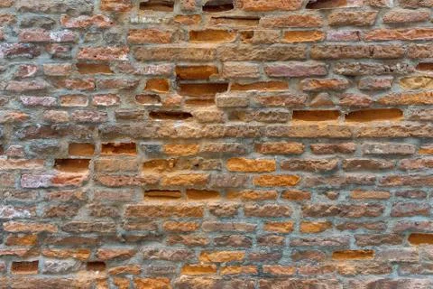 Orange grange brick texture. Stock Photos