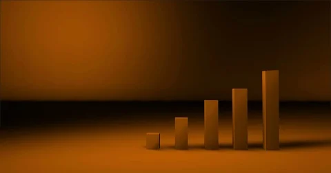 Orange Graph growing with room for graphic Video stock 72606905