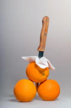 Orange is on a gray background Stock Photos