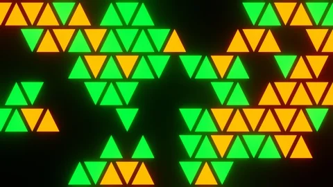 Orange Green Abstract Blink or Twinkle Triangle in Flatlay View Stock Footage 129285448