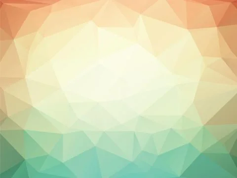 Orange green geometric background with triangles Illustrazione stock