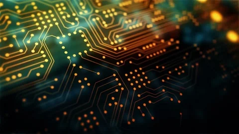 Orange Green Technology Background Circ Stock Video Pond5