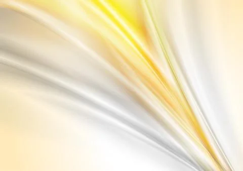 Orange grey glossy smooth waves abstract background Stock Illustration