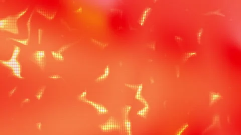 Orange grid background has glowing abstract shapes. Stock Footage 308809621