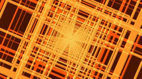Orange Grid Lines Rotation Stock Footage 100407998