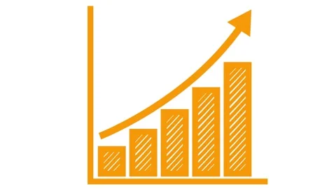 Orange groth chart white Stock Footage 259317120