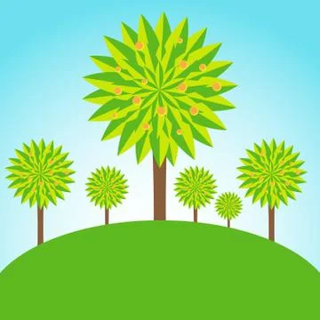 Orange grove Stock Illustration