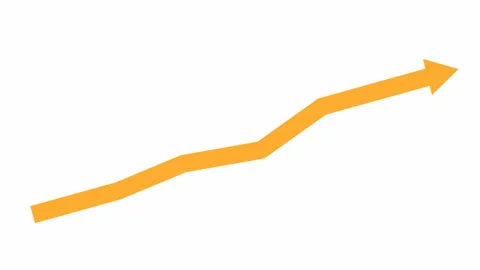 Orange growth chart arrow 3 white Stock Footage 219855575
