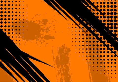 Orange Grunge Background and Texture. Abstract Illustration with Halftone Dot Stock Illustration